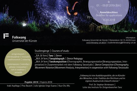 Folkwang Flyer –&nbsp;Tanzausbildung