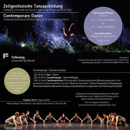 Folkwang Flyer –&nbsp;Tanzausbildung